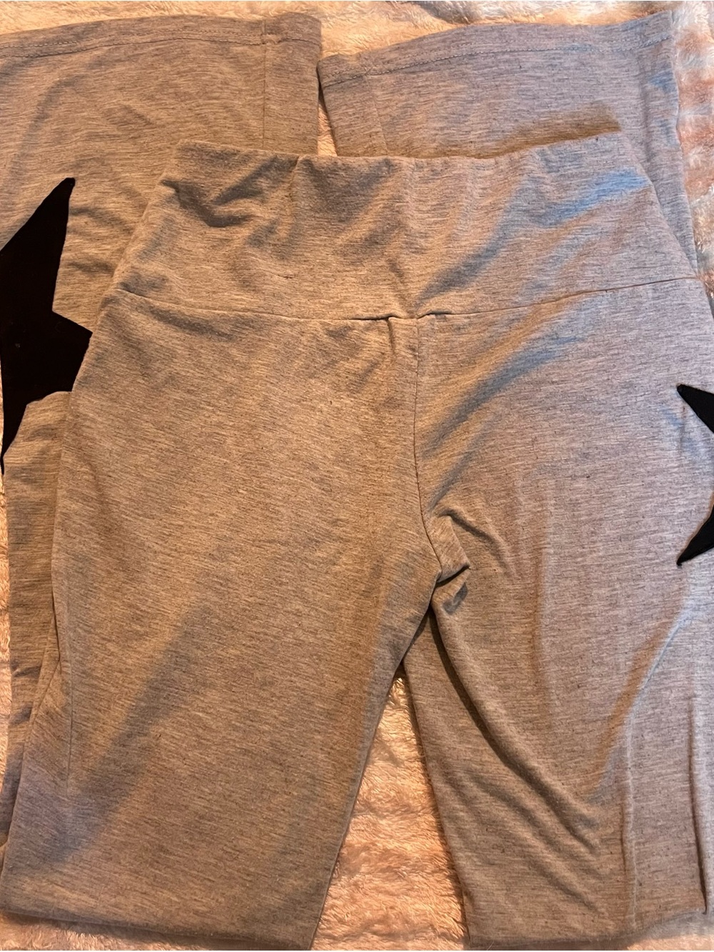 y2k Gray Flare Women's leggings with Star Details